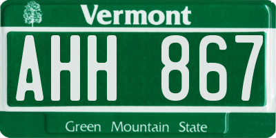 VT license plate AHH867