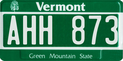 VT license plate AHH873