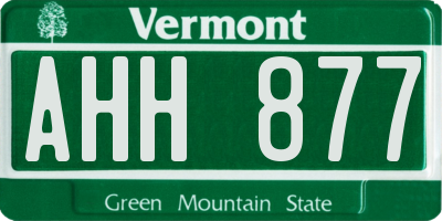 VT license plate AHH877