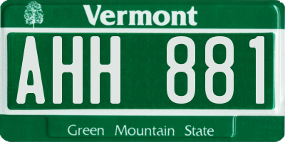 VT license plate AHH881