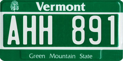VT license plate AHH891