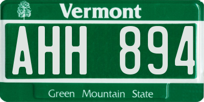 VT license plate AHH894