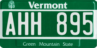 VT license plate AHH895