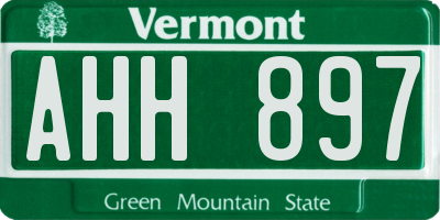 VT license plate AHH897