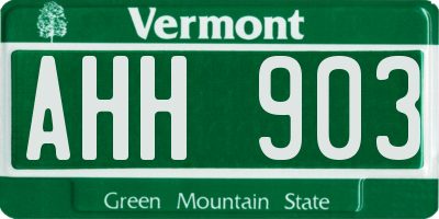 VT license plate AHH903