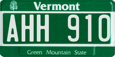 VT license plate AHH910