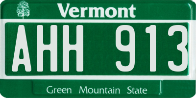 VT license plate AHH913