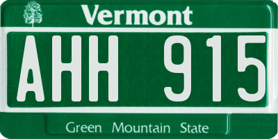 VT license plate AHH915