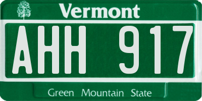 VT license plate AHH917
