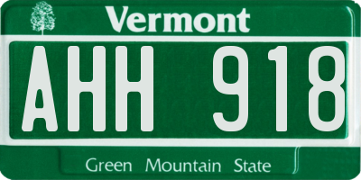 VT license plate AHH918