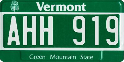 VT license plate AHH919