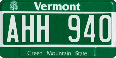 VT license plate AHH940