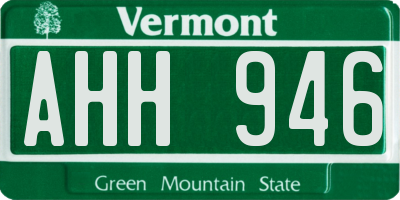 VT license plate AHH946