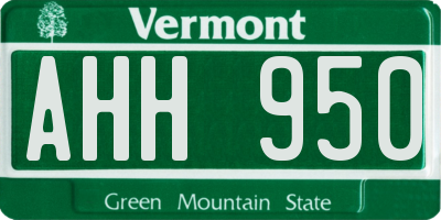 VT license plate AHH950