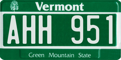 VT license plate AHH951