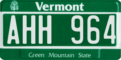 VT license plate AHH964