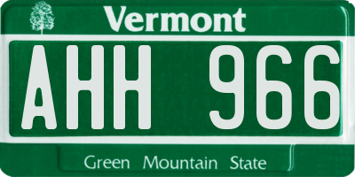 VT license plate AHH966