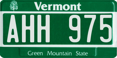 VT license plate AHH975