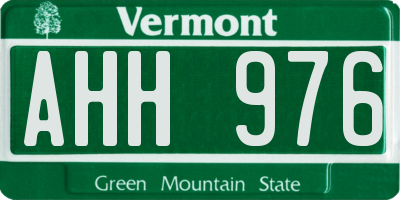 VT license plate AHH976