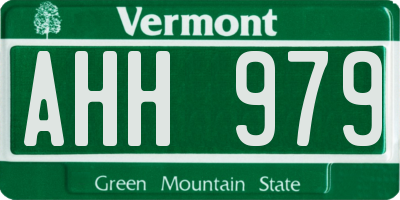 VT license plate AHH979