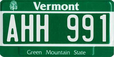 VT license plate AHH991