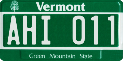VT license plate AHI011