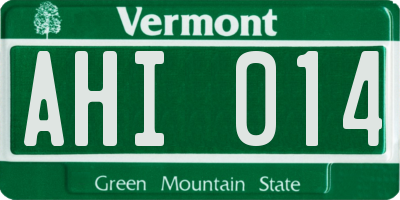 VT license plate AHI014
