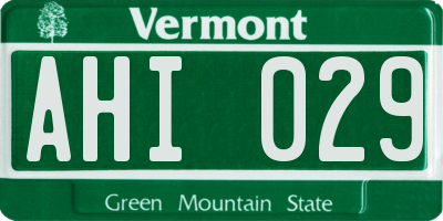 VT license plate AHI029