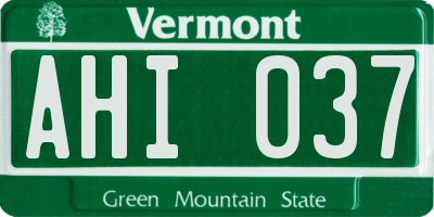 VT license plate AHI037