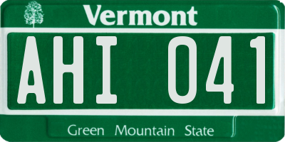 VT license plate AHI041