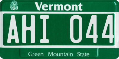 VT license plate AHI044