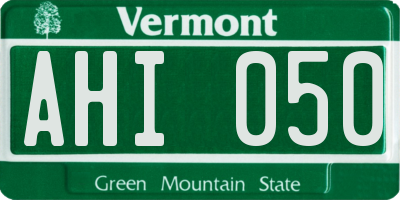 VT license plate AHI050