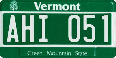 VT license plate AHI051