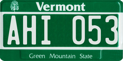VT license plate AHI053