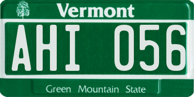 VT license plate AHI056