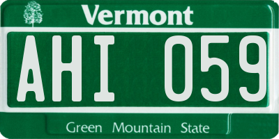 VT license plate AHI059