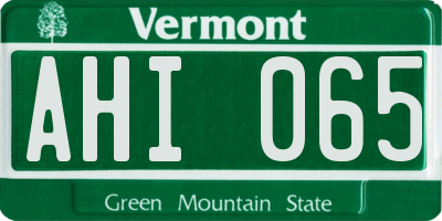 VT license plate AHI065