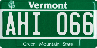 VT license plate AHI066