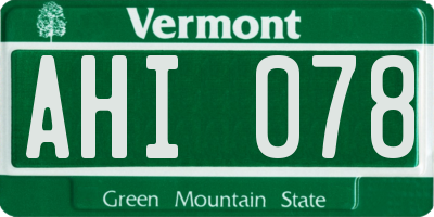 VT license plate AHI078