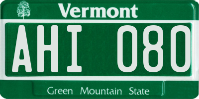 VT license plate AHI080