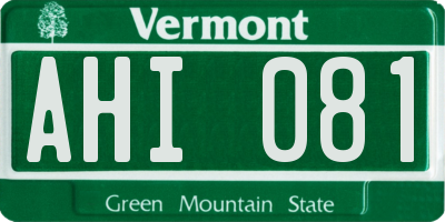 VT license plate AHI081