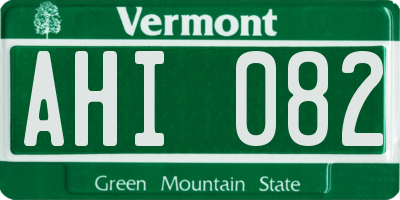 VT license plate AHI082