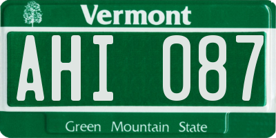 VT license plate AHI087