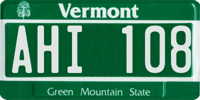 VT license plate AHI108