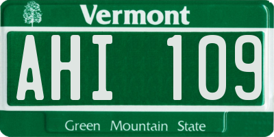 VT license plate AHI109