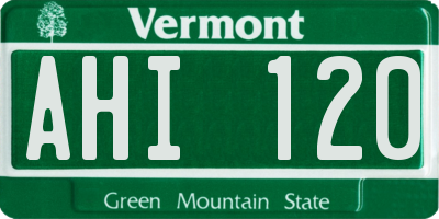 VT license plate AHI120