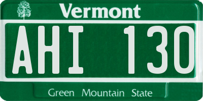VT license plate AHI130