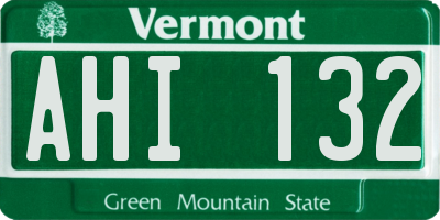 VT license plate AHI132