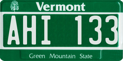 VT license plate AHI133