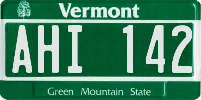 VT license plate AHI142
